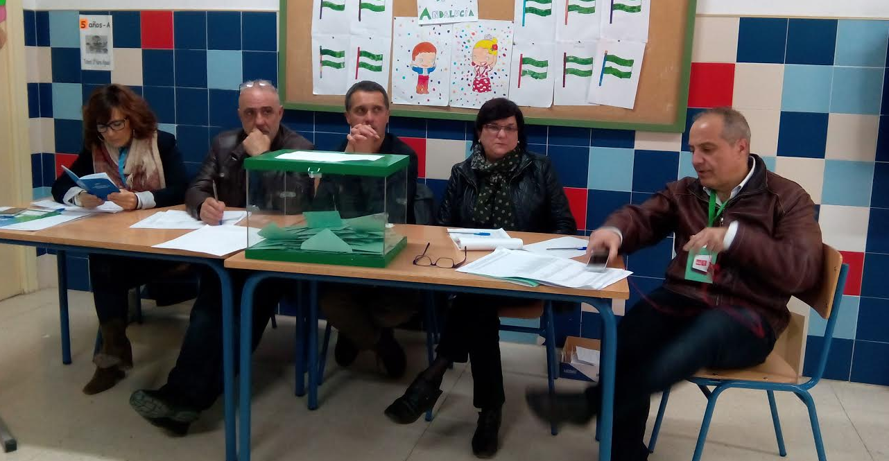 Mesa electoral en la ciudad de Jaén